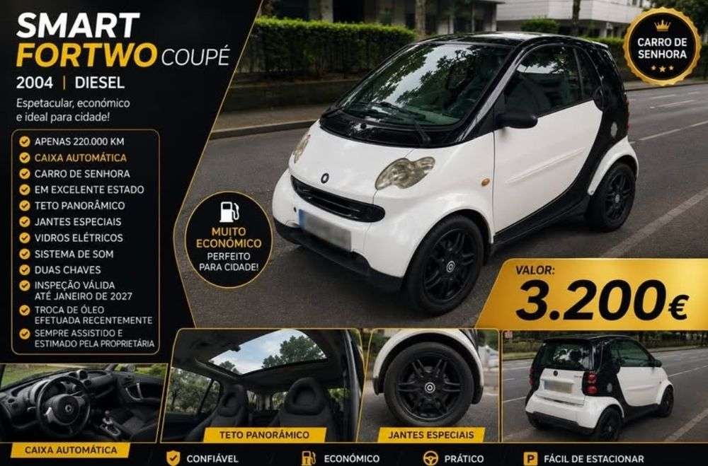 Espetacular Smart Fortwo Coupé 2004 AUTOMÁTICA