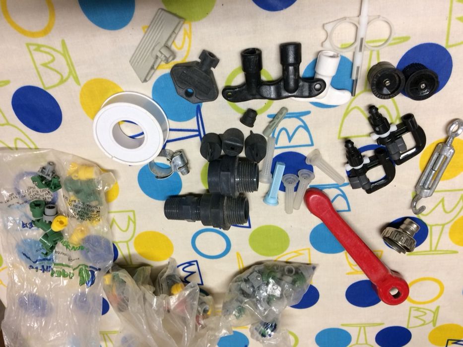 Rega, tomada de água e aspersores