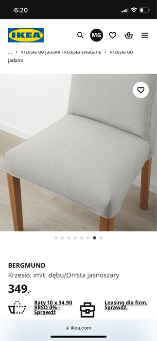 Krzesła Ikea Hendriksdal. Cena za 2 szt.