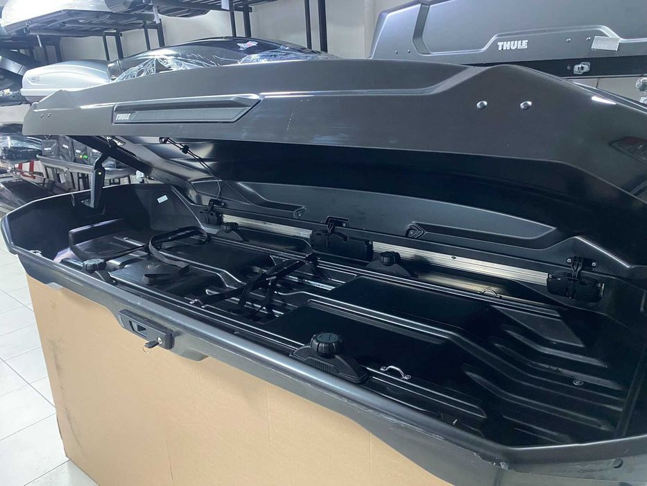 Бокс на дах авто Thule Motion 3 XL Low Black 216x89x35 см 400л БВ як Dynamic Exellence нові вживані вітринні автобокси чорний сірий глянець заниженний