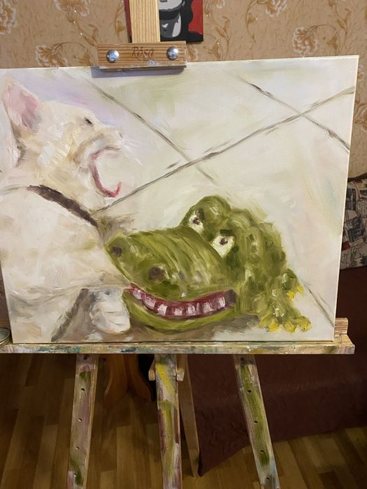 Картина маслом Крокодил