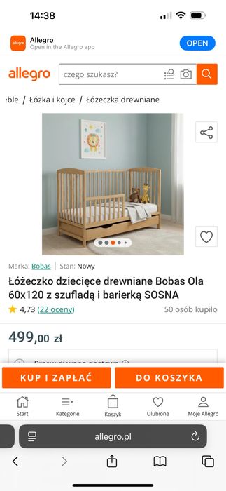 Łóżeczko z materacem