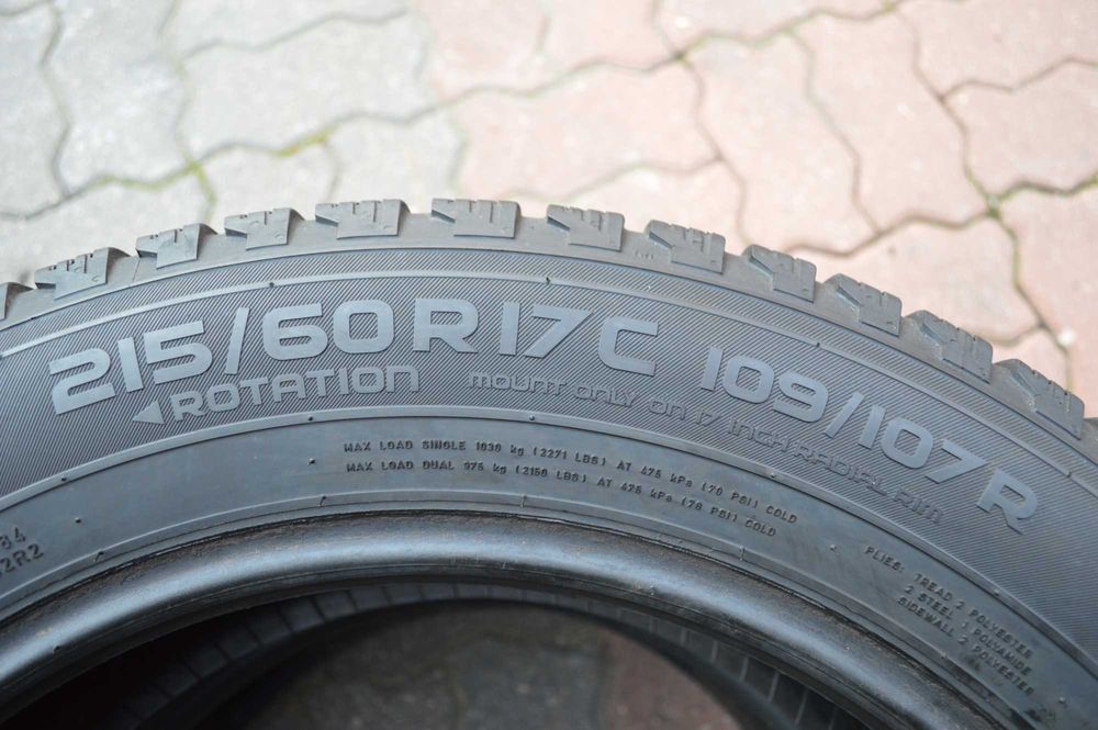 2x 215/60r17c Opony Zimowe NOKIAN 7.2mm 200zł/2sztuki 215/60/17C