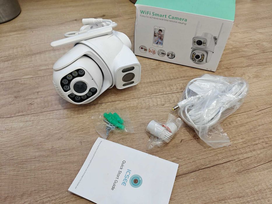 Kamera IP wewnętrzna, zewnętrzna KAMERA DUO IP WiFi 4K biała