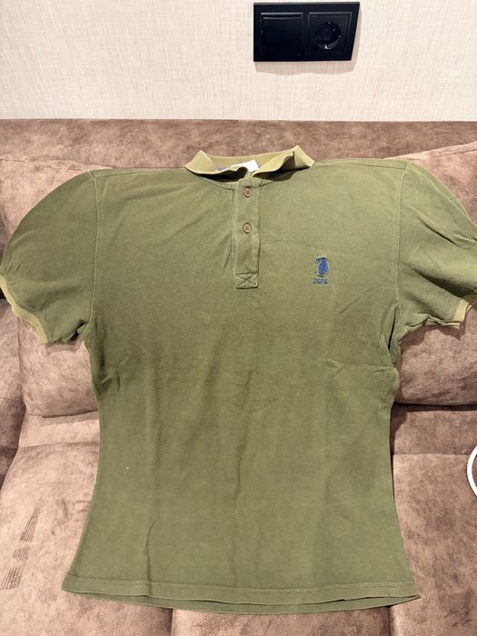 Поло USPA чоловіче хакі розмір L бавовна