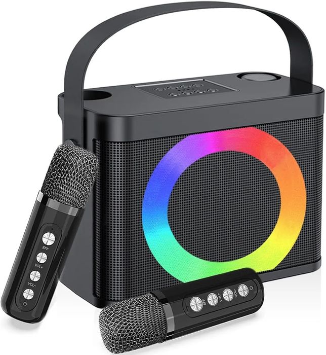 Przenośny Głośnik Karaoke Bluetooth + 2 Mikrofony | RGB | 10W | MUMUWIND