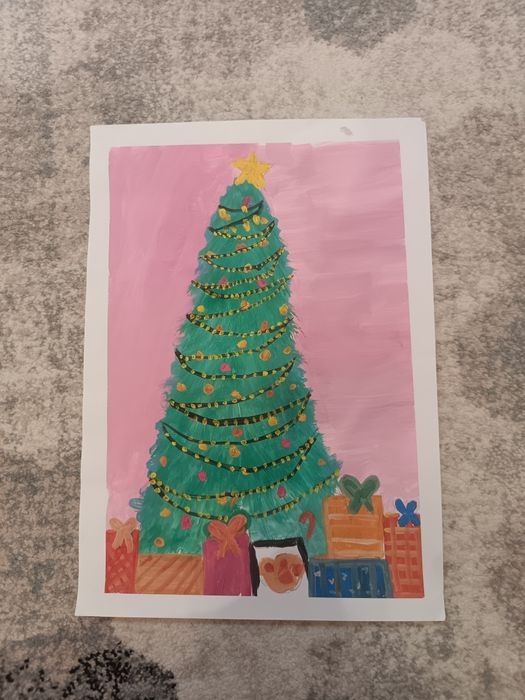 Картина. Малюнок новорічний.  Формат  (А3)