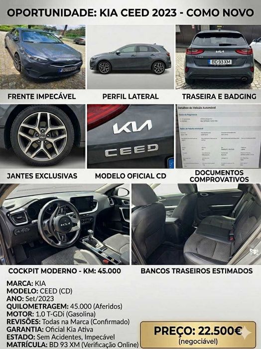 Carro Kia Ceed de 2023 (como novo)