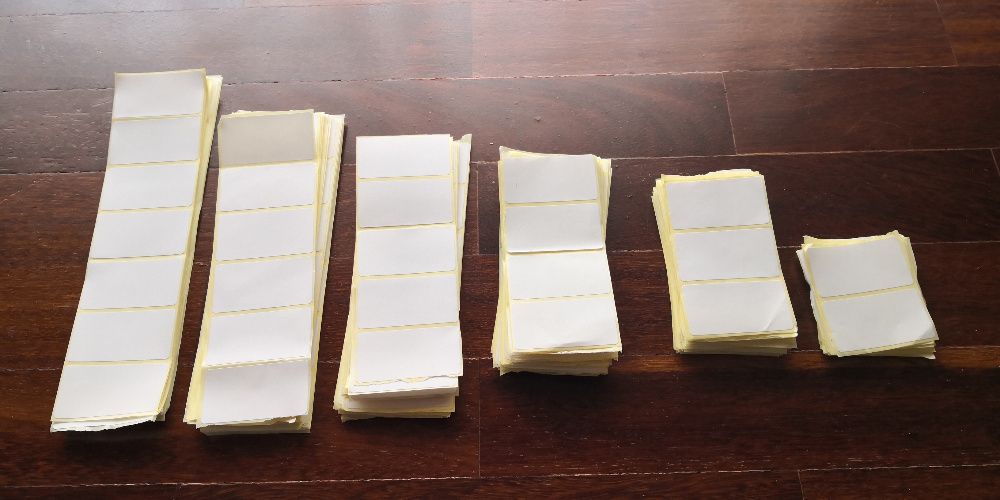 etiquetas autocolantes 5,2cm x 2,8cm