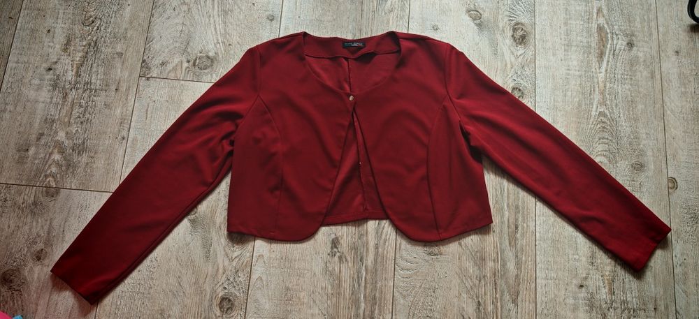 r.52 Bolerko damskie eleganckie w kolorze Burgundu