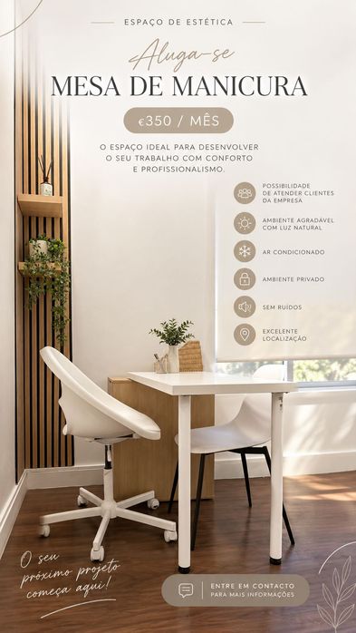 Alugo mesa para manicure