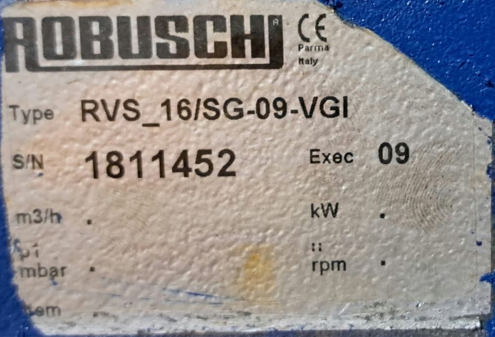 Pompa próżniowa z pierscieniem wodnym Robuschi RVS 16