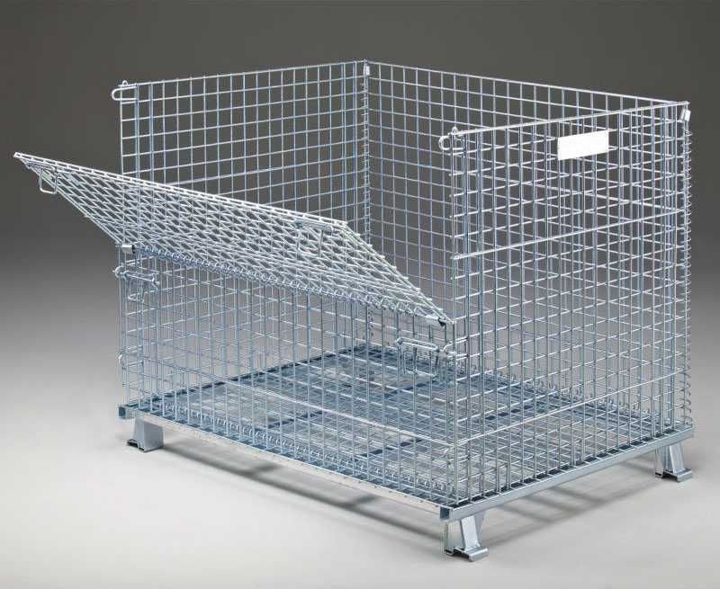 Nowy gitterbox składany, Kosz siatkowy Uniwersalny pojemnik magazynowy