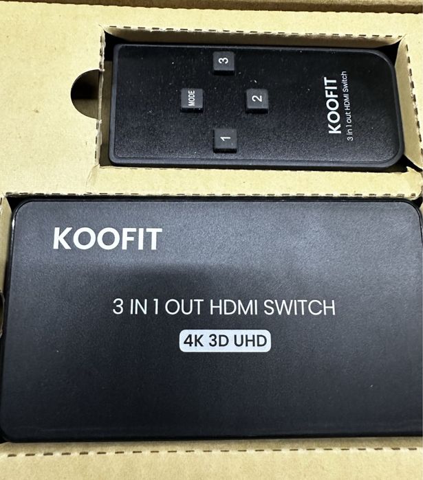 HDMI перемикач Koofit QHQ-001. Ma 3 HDMI входи 1 HDMI вихід