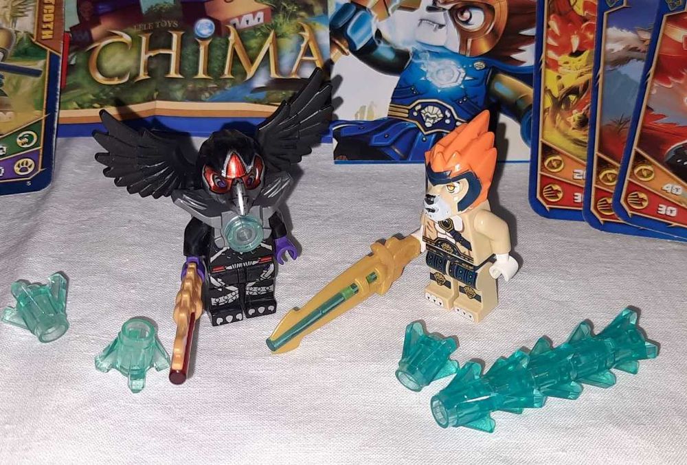 Комплект Chima 2 мини-фигурки Razar Leonidas, меч, транспорт, карточки