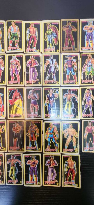 Наклейки з 90-иг. Tekken [Жовта рамка]. Оригинал. Повна коллекція