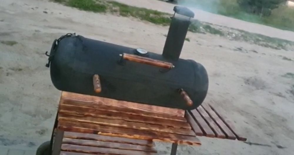 Grill z butli gazowej walec