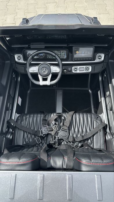 Великий дитячий електромобіль Mercedes-Benz 24V (4×200W, до 80 кг) Пульт керування  на 2 дитини