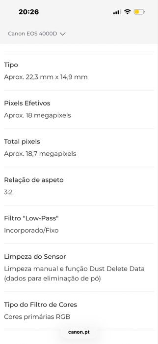 Canon 4000D + Lente 18-55mm