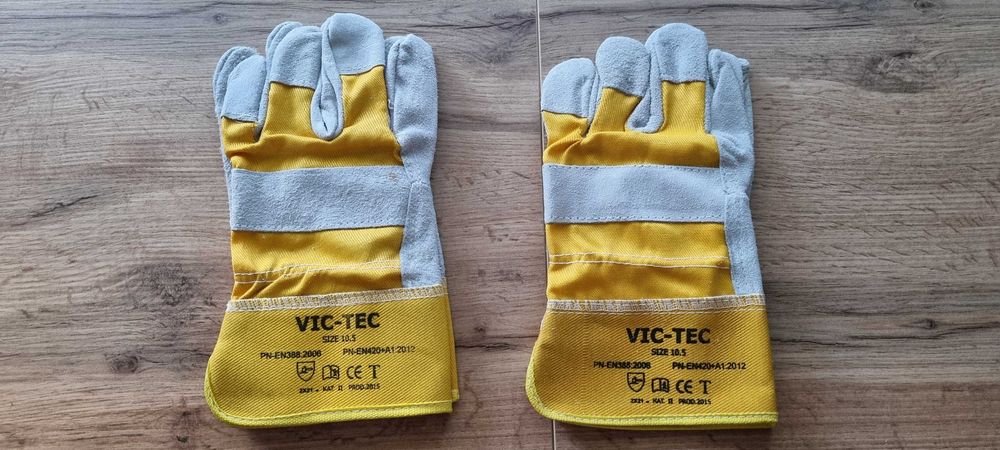 Rękawice ochronne wzmacniane skórą  VIC-TEC  2 pary