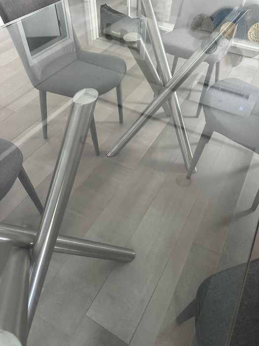Conjunto mesa vidro