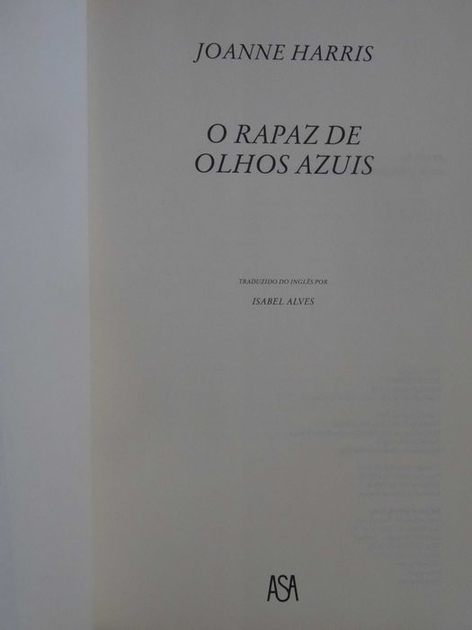 O Rapaz de Olhos Azuis de Joanne Harris - 1ª Edição