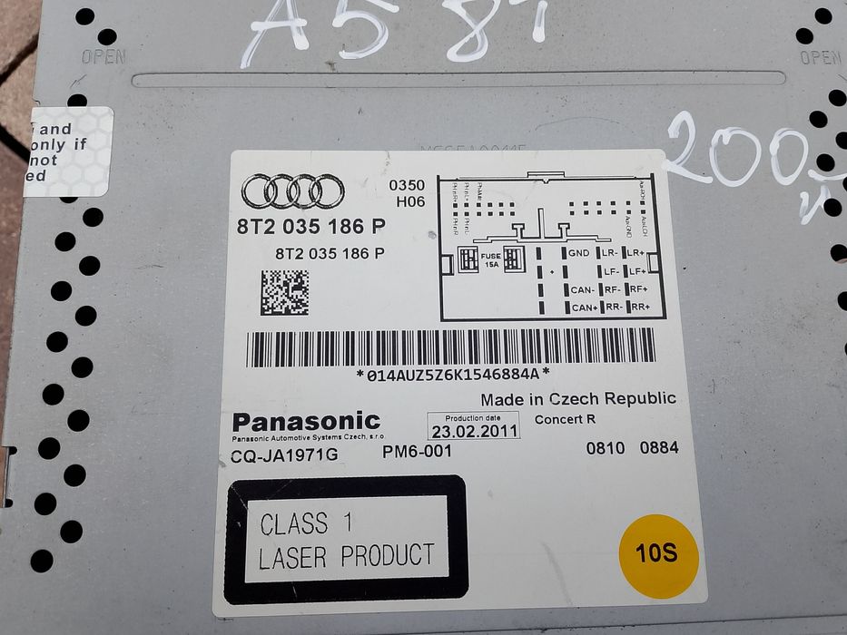 Radio Audi concert Audi A5 8T, 8T2 035.186 P