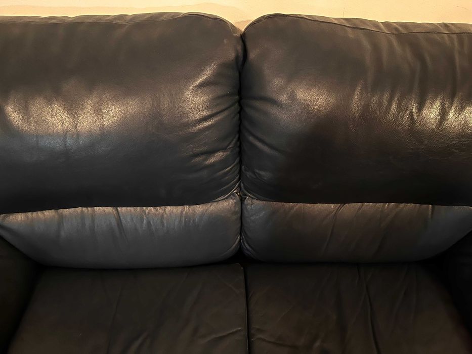 Sofás de ecopele azul escuro - sofá-cama incluído