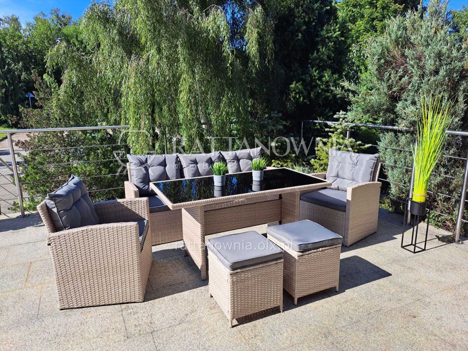 Zestaw Mebli Ogrodowych Wypoczynek Ogrodowy Tarasowy Technorattanowy