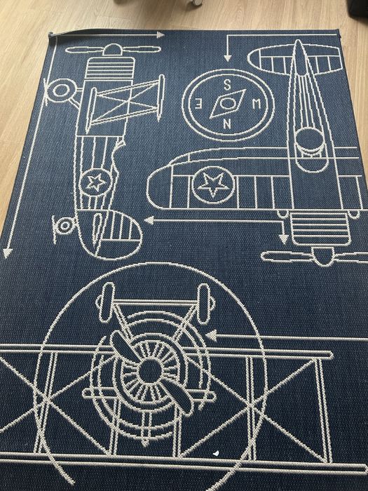 Dywan Yellow Tipi Aeroplan blue chlopiec 120x170