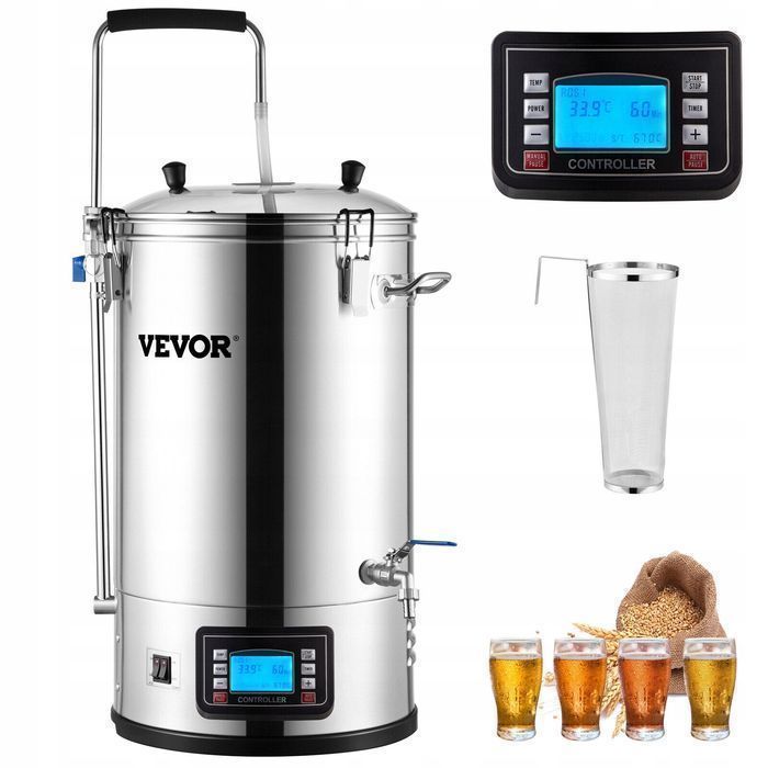 Vevor elektryczny system parzenia piwa 35l panel lcd pompa mocny