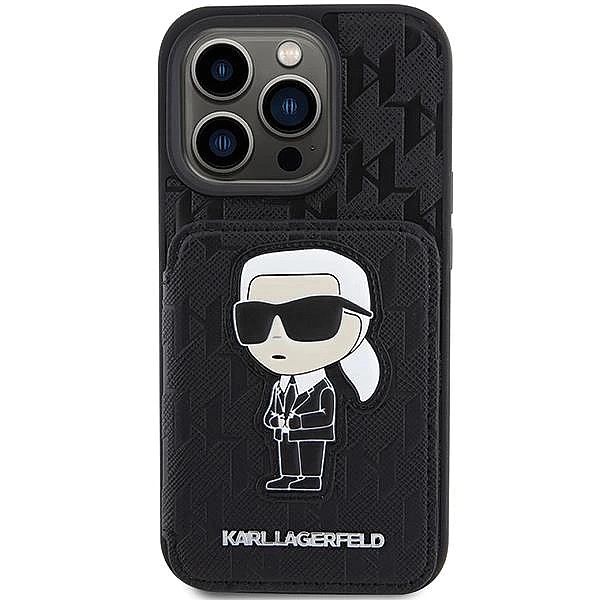 Etui Karl Lagerfeld Saffiano Cardslots and Stand Monogram Ikonik Patch