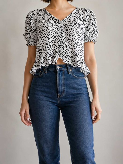 Top Leopard Black and White - BROWNIE