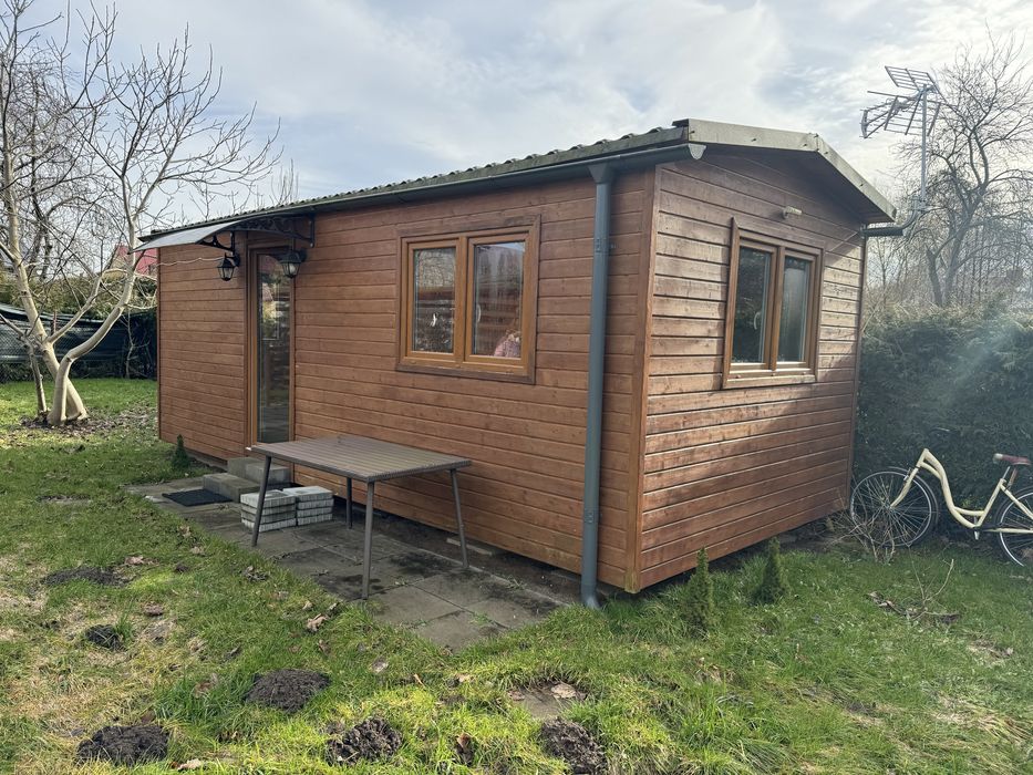 Domek drewniany 3x7, letniskowy , ocieplany z wyposasżeniem