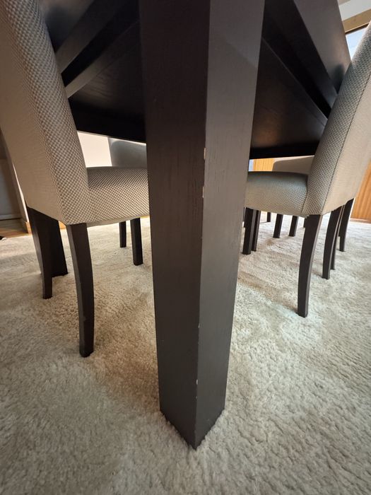 Mesa madeira wengué + cadeiras