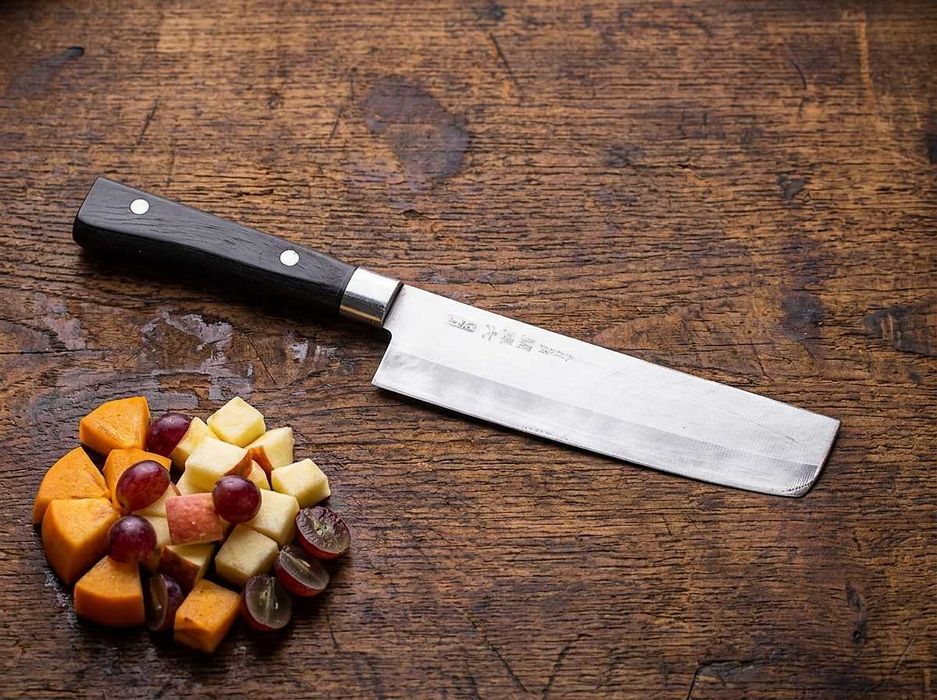 Japoński Nóż Nakiri Seki Magoroku Ashikaga 170mm San-Mai Stal Węglowa Vintage
