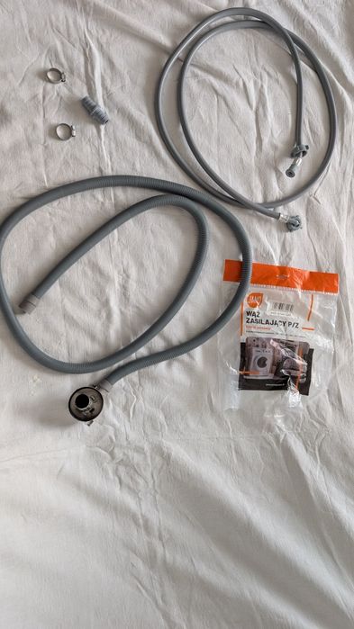 2 Węże- 1 odpływowy i 1 zasilający Jano  250 cm 2,5m kolanko zaciski