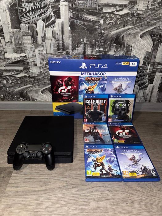 Sony Playstation 4 slim. 1 TB. Як нова! Повний комплект!