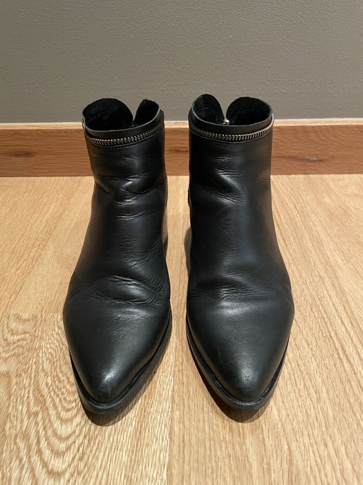 Botas/botins pretos em pele N36