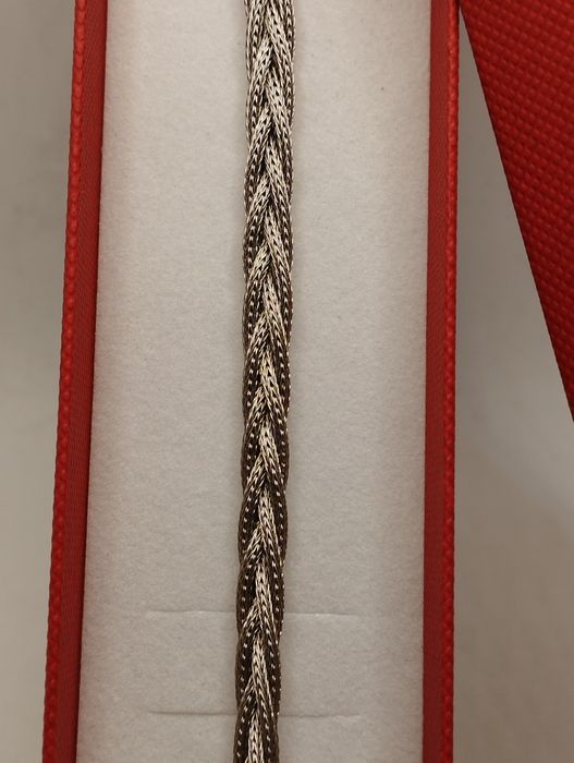 Srebrna bransoletka Warkoczyk, próba 925, długość 19 cm
