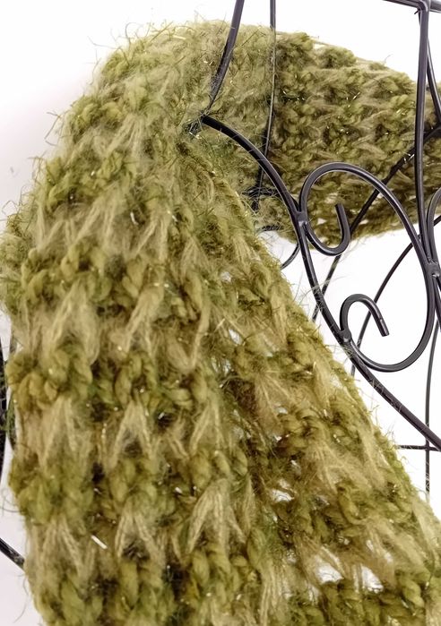 Gola lã sintética - verde - tamanho único