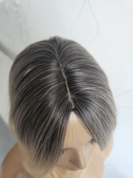 Tupet topper Ala jasny blond z odrostem naturalny efek zagęszczenia