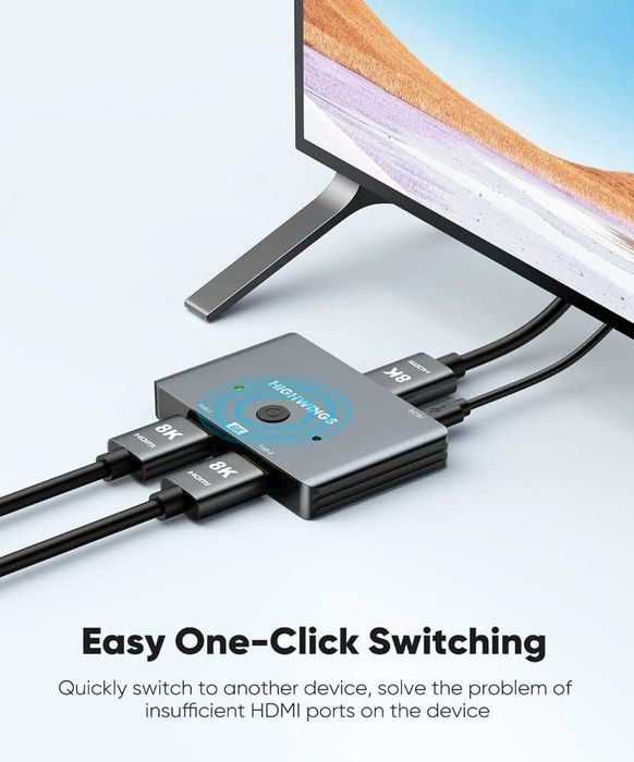 Przełącznik hub HDMI 2.1 Rozgałęźnik HDMI 8K, Highwings