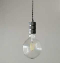 Candeeiro metal brilho com lâmpada Led
