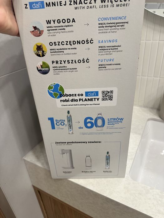 Nowy zapakowany Saturator Dafi Push Air do gazowania wody