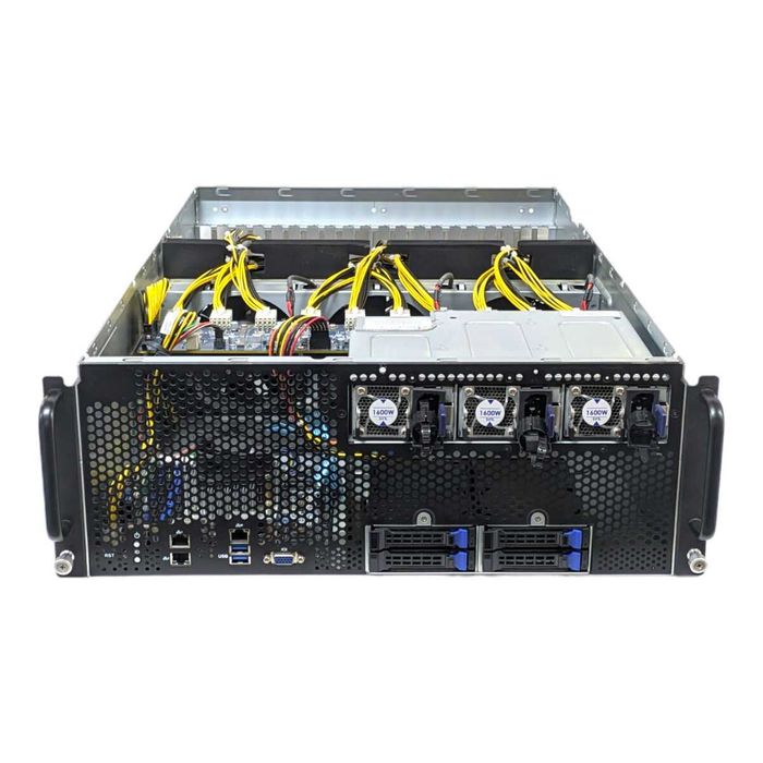 Gigabyte G431-MM0 AMD EPYC 3151 SoC 0GB DDR4 10X GPU 4X SFF 4U Rack Server 3x1600W 80+ Platinum AI/Mining server