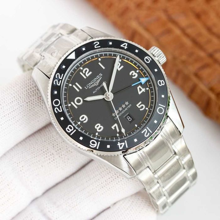 Годинник автоматичний  Longines Spirit Zulu Time 42мм чорний