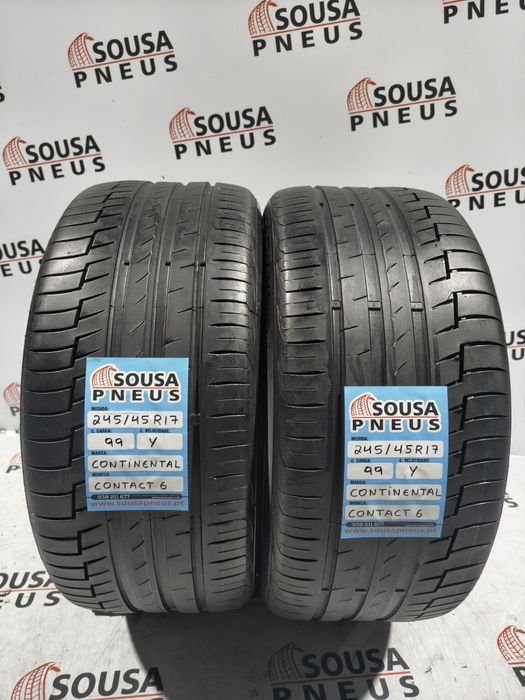 2 pneus semi novos 245-45R17 Continental - Oferta dos Portes