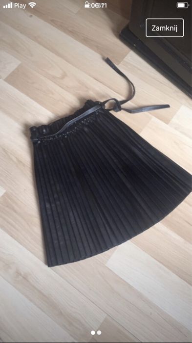 Czarna spódnica z eko skóry XS/ S Butik