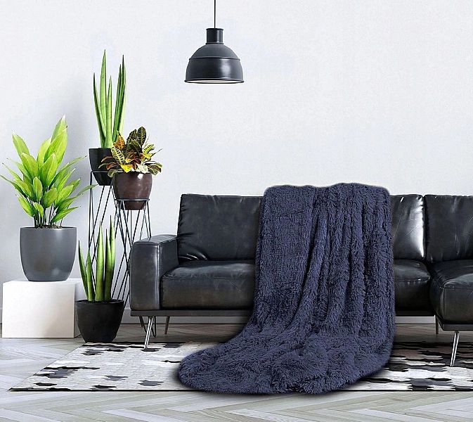 Koc Futrzany Narzuta Pled Włochacz Donat 150x200